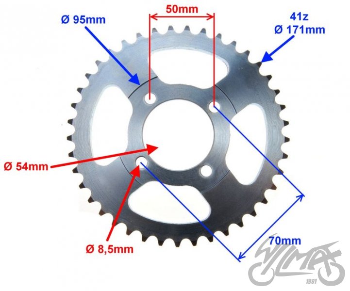Rozeta zadního kola Jawa Betka 38z 428H