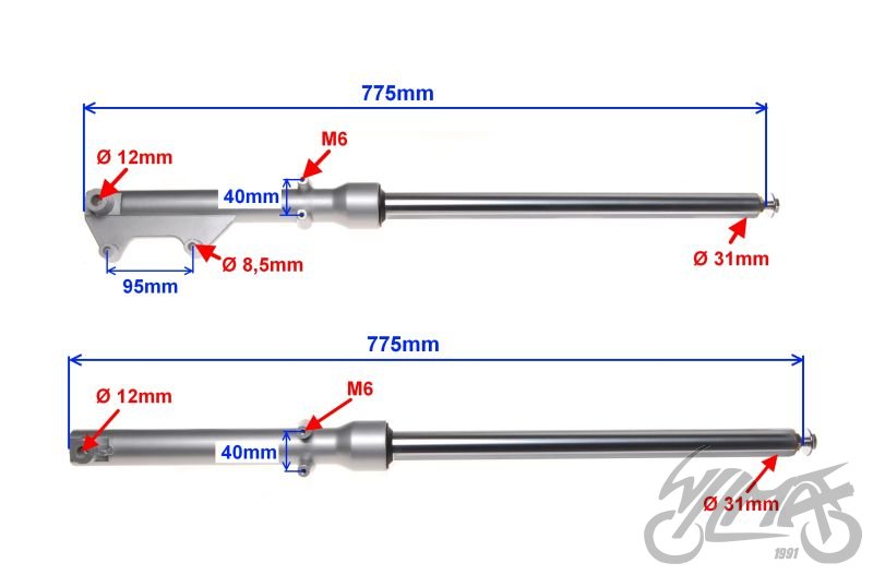 Sada předních tlumičů - Neken, Shaft, Street