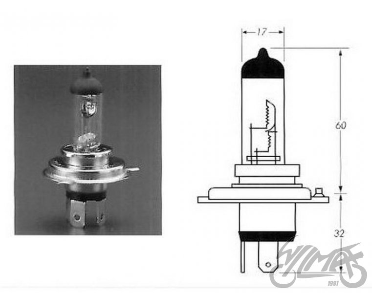 Žárovka 12V 60/55W H4 P43T