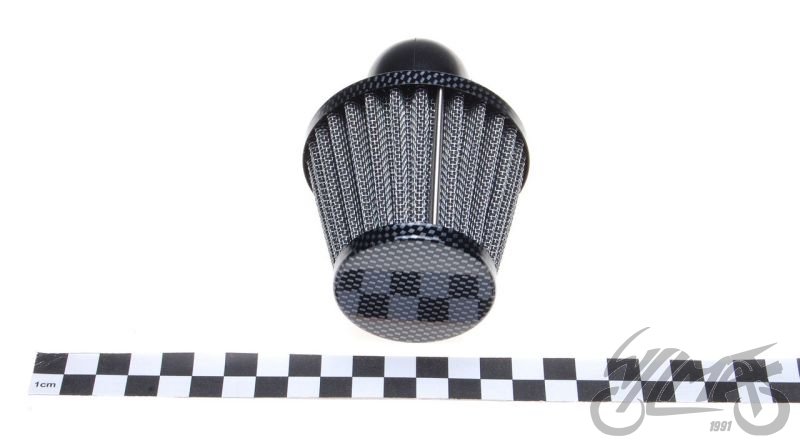 Vzduchový filtr 32mm zahnutý 90° karbonový vzor