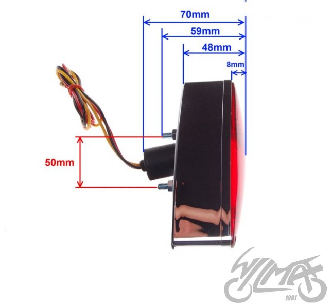 Univerzální zadní světlo na motocykl