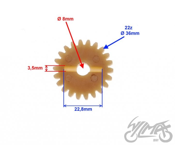 Kolečko pohonu olejové pumpy AM6 Minarelli