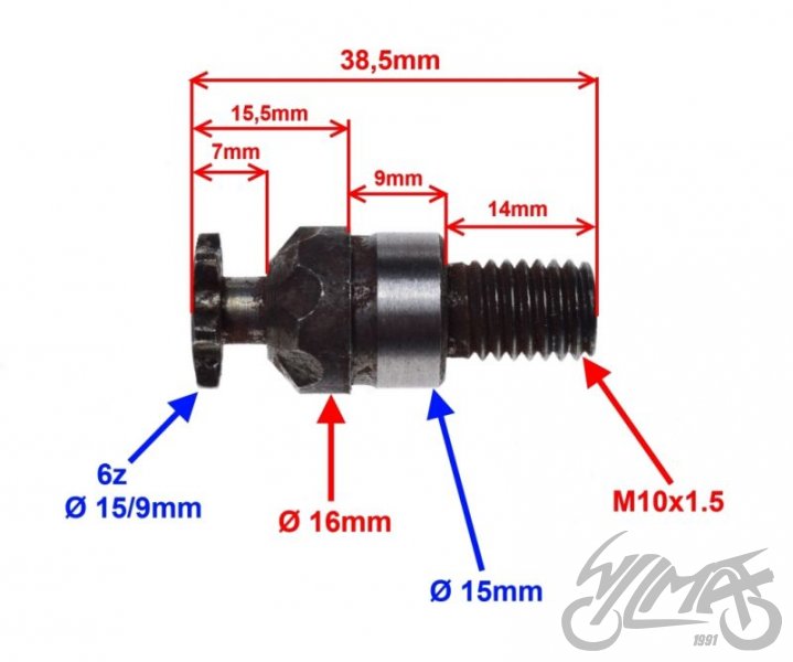 Pastorek převodovky Minibike, Minicross