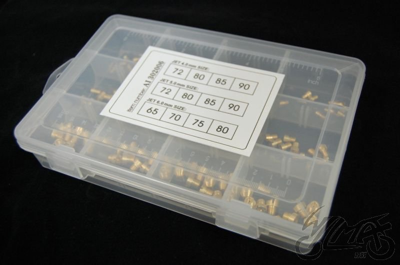 Sestava trysek do karburátorů velikostí závitu M4 M5 a M6