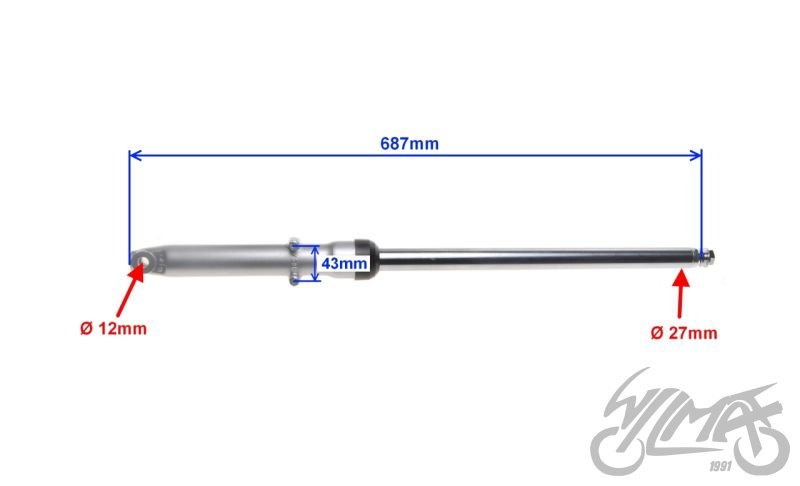 Levý přední tlumič - Kinroad XY125 10D