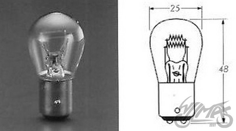 Žárovka 12V 21/5W BAY15D červená