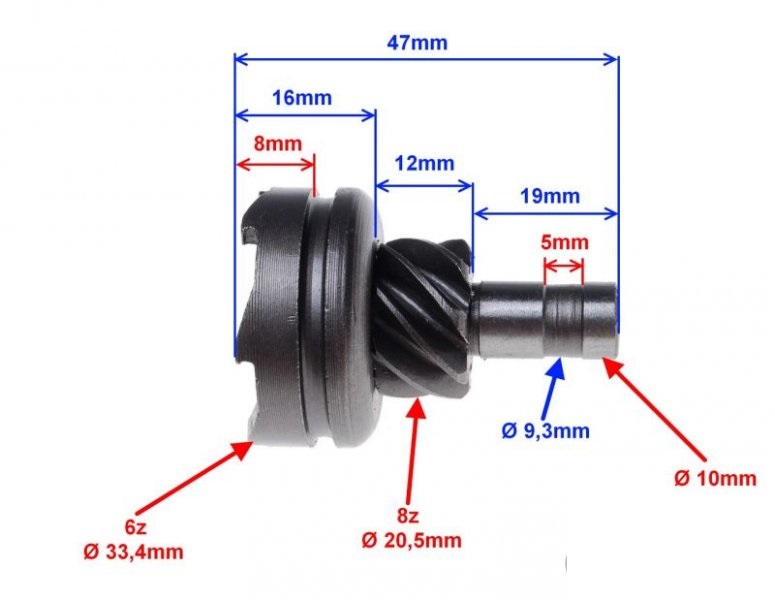 Kolo startování GY6 – 8 zubů