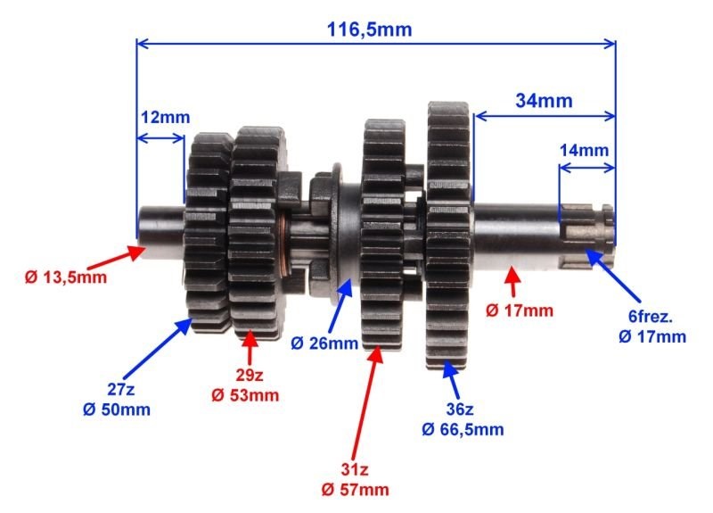 Hřídel převodovky ATV 110
