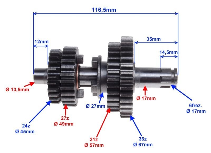 Hřídel převodovky ATV 110