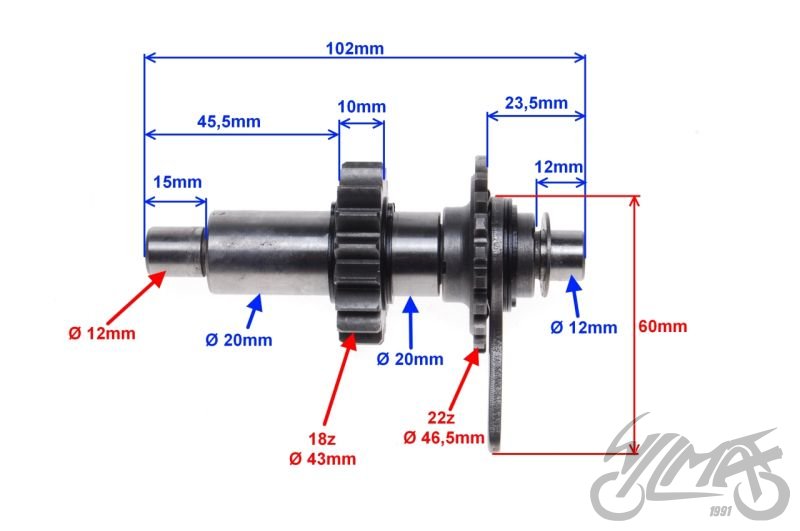 Hřídel převodovky Shineray ATV250 ST9-E