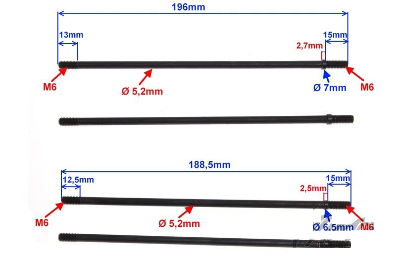 Šrouby válce Jawa Betka 50