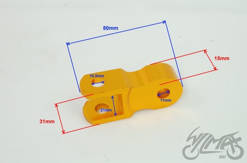 Nástavec tlumiče 80mm - zlatý