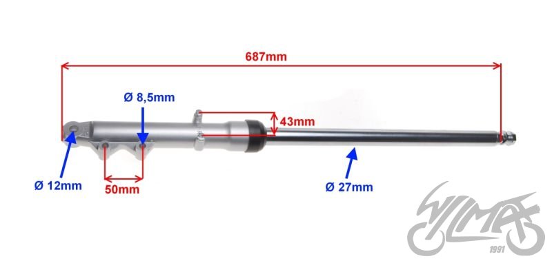 Pravý přední tlumič - Kinroad XY125 10D