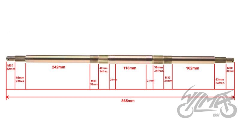 Hřídel zadní nápravy ATV 150