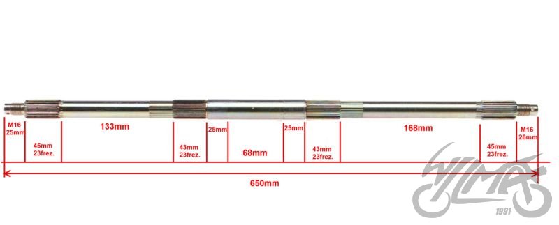 Zadní osa čtyřkolky ATV 110 - verze 2