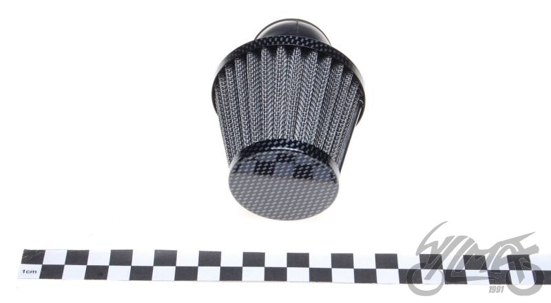 Vzduchový filtr 28mm zahnutý 45° karbonový vzor