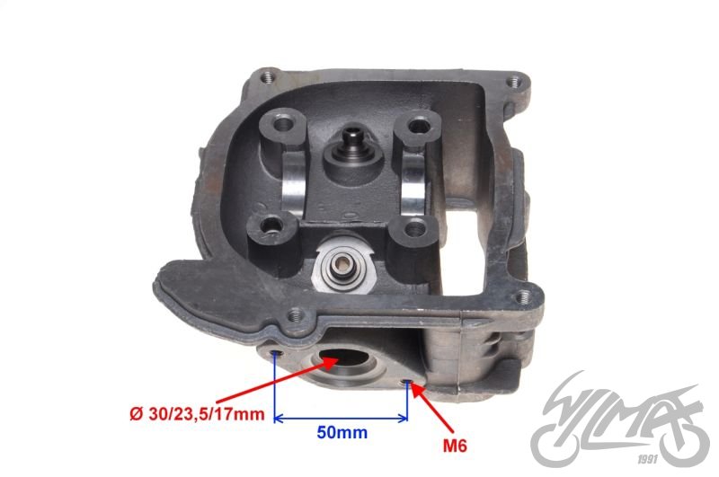 Hlava válce čínské 4T skútry s motory GY6 50cm3
