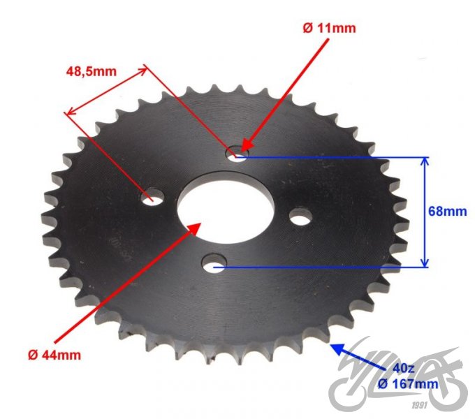 Rozeta zadní osy ATV 150 - 40 zubů