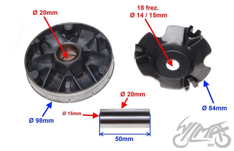 Variátor do skútrů Piaggio 50 - 80 cm3