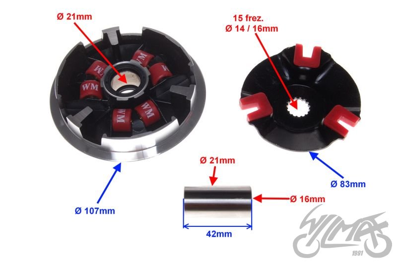 Variátor Yamaha BWS 50 - TUNING