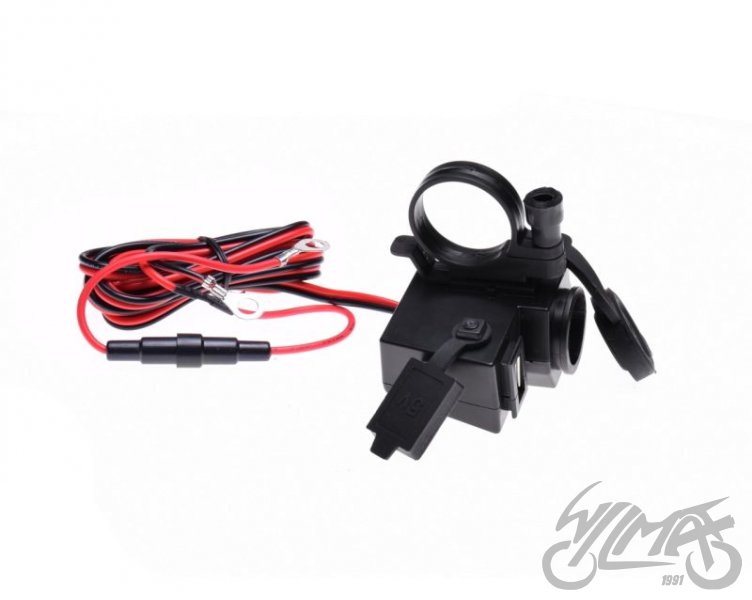 Motocyklová zásuvka s USB konektorem