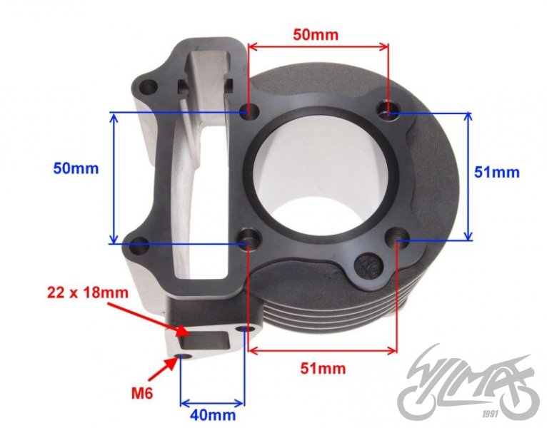 Sportovní válec 80cm3 pro motory GY6 50cm3