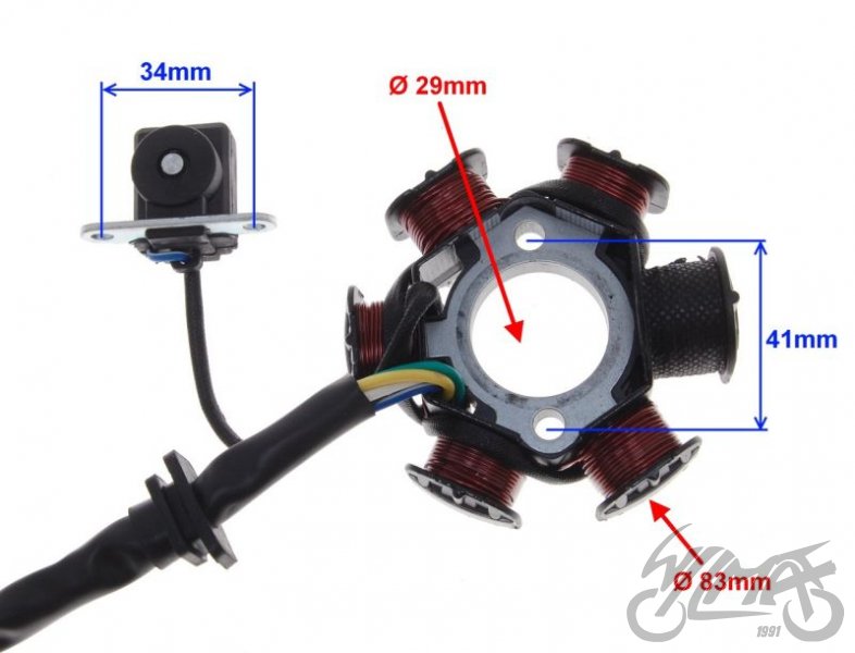 Stator zapalování šesticívkový čínské motory 4T