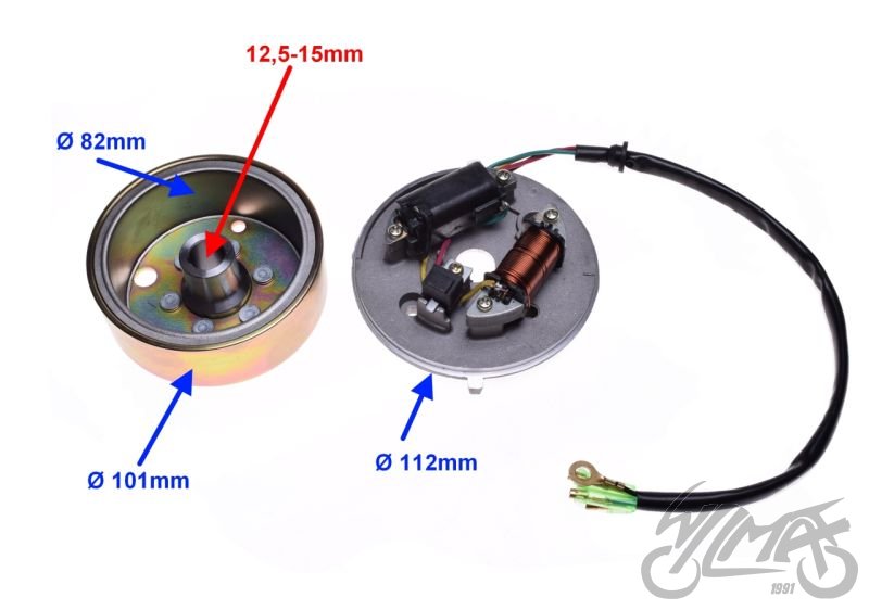 Stator zapalování skútrů MBK 50