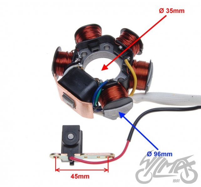 Stator zapalování Piaggio a Gilera
