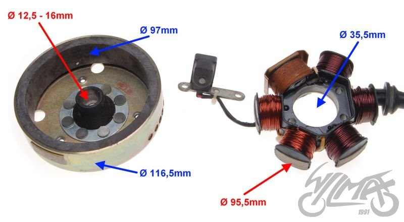 Zapalování kompletní do Piaggio 50 - viz popis