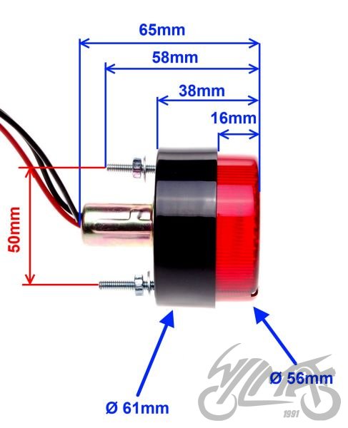 Univerzální zadní světlo na motocykl