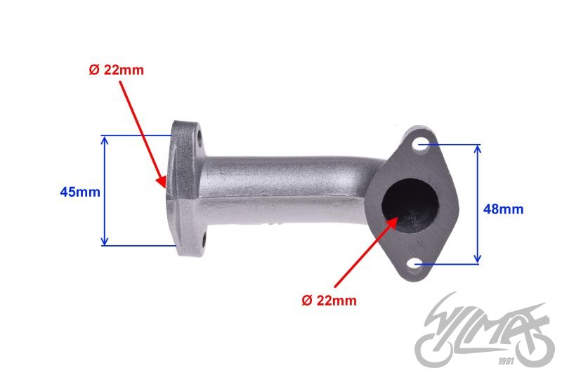 Koleno karburátoru Jawa Betka 22mm - TUNING