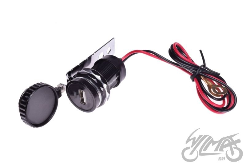 Motocyklová USB zásuvka s hodinami