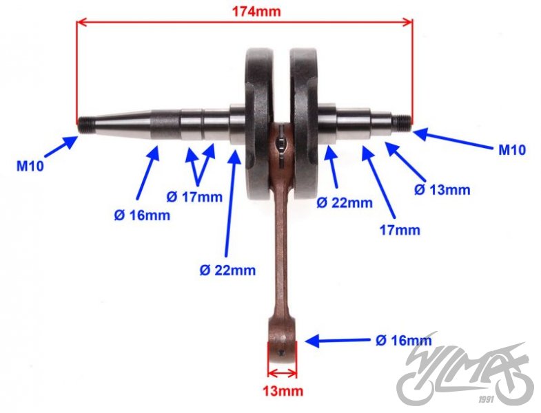 Kliková hřídel Simson S50