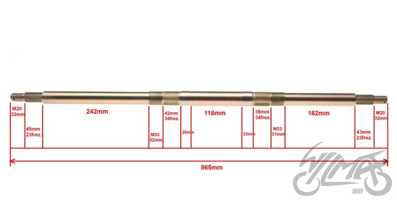 Hřídel zadní nápravy ATV 150